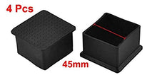 Sepikey Copertura del Cappuccio della Gamba del Piedino per mobili 4 Pezzi Copertura del Cappuccio della Gamba del Piedino per mobili a Forma Quadrata in Gomma Nera -45 x 45mm
