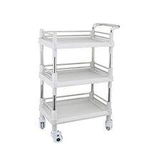 Carrelli portaoggetti Carrello del carrello di rotolamento di parrucchiere di bellezza della stazione termale del salone della 3-Tier, carrello medico dell'acciaio inossidabile I will take action now
