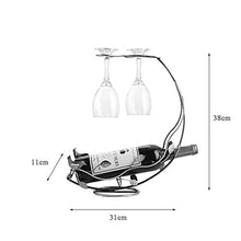 Vino Botte di Rovere, Portabottiglie Per Vino, Calice Design Retrò Creativo Può Essere Appeso Come Un Regalo Di Ornamento Di Decorazione Del Vino Per Il Bar Ristorante Di Casa, Con 2/4 Calici Vino, bi