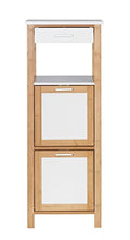 WENKO Scaffale Finja con 2 scomparti - Scaffale per il bagno, scaffale per la casa, Bambù, 34 x 89 x 30 cm, Marrone