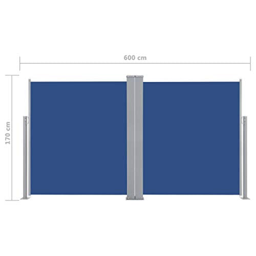 Festnight Doppia Tende da Sole Paravento Laterale Protezione Privacy Tenda Laterale Riavvolgibile 180 x 600 cm per Patio 170x600 cm Diversi Colori