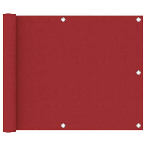 vidaXL Paravento da Balcone Rosso 75x500 cm in Tessuto Oxford