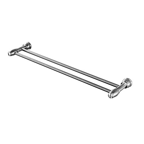 MGMDIAN Portasciugamani Multifunzionale Portasciugamani Multifunzione Portasciugamani da Parete con Supporto for Asciugamani in Acciaio Inox, portasalviette Singolo for Bagno (Doppia Barra)