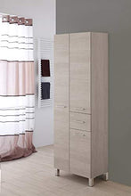 FERIDRAS Mondo Colonna Doppia Portasciugamani, Rovere Chiaro, 33x60x180 cm