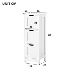 WGYDREAM Comodino Cassettiera Portaoggetti da Bagno Bianca Armadietto da Terra con 3 Cassetti Armadio Alto in MDF