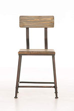 CLP Sedia Bar Queens Design Industrial-Chic In Legno Massiccio E Metallo Verniciato A Polvere Alt. Seduta 44 CM, Colore:bronzo