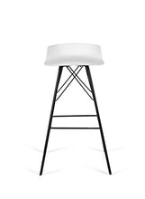 TENZO 3390 – 801 Tori – Set di 2 sgabelli da Bar Plastica/Polipropilene/Acciaio Bianco/Nero 45 x 45 x 79 cm