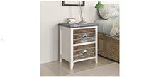 2 comodini in legno per camera da letto, comodino, comodino con 2 cassetti, per casa, camera da letto, soggiorno, legno di paulonia, 38 x 28 x 45 cm, marrone + bianco