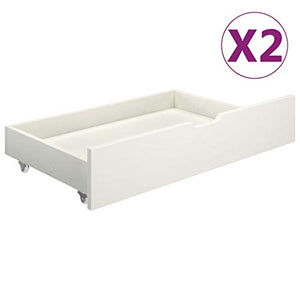 BIGTO - Struttura letto con 2 cassetti in legno di pino massello, mobili per camera da letto, 160 x 200 x 60 cm, colore: Bianco