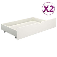 BIGTO - Struttura letto a baldacchino con 2 cassetti in legno di pino massello, mobili per camera da letto, 140 x 200 cm, colore: Bianco