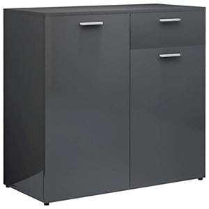 vidaXL Credenza Grigio Lucido 80x36x75 cm in Truciolato