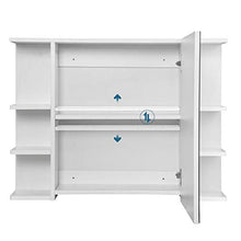 EUGAD Armadietto a Specchio da Bagno Mobiletto Pensile a Parete con 8 Mensole 80x20x60cm Bianco 0134WY