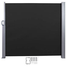 Omabeta Tenda Laterale Espandibile Parete Laterale Giardino Tenda Tenda Laterale Multifunzionale Design Telescopico per Esterno(Black)