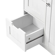 WGYDREAM Comodino Armadietto da Bagno Bianco Cassettiera da Terra Cassettiera in MDF Armadio Alto con 4 Cassetti 1 Porta Organizer Cabinet Montaggio Facile