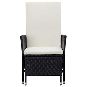 FAMIROSA Set Divani da Giardino 2 pz con Cuscini in Polyrattan Nero-0231