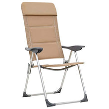 Festnight 2 pz Sedie da Campeggio Pieghevoli Crema in Alluminio,Sedie da Giardino Pieghevoli Reclinabili,Poltrone da Giardino Pieghevoli Reclinabili,Poltrone da Campeggio Pieghevoli 58x69x111cm