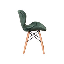 Sedia da pranzo in velluto con gambe in legno massello e telaio per sedie ergonomiche, imbottitura in spugna, semplice e nobile, set da 4 pezzi, colore verde scuro