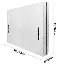 Nuovoware Custodia per Materasso Matrimoniale 203x193 cm / 80 x 76 Pollici con 8 Maniglie Resistente e Cerniera per Spostamento e Stoccaggio Copertura Riutilizzabile Protezione per Materasso, Argento