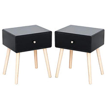 YIFAA Comodino scandinavo Comodino tavolino per Camera da Letto/Soggiorno, Nero, 40x30x50cm
