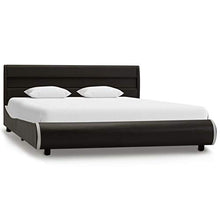 Tidyard Struttura Letto Singolo/Matrimoniale Moderno a Doghe con LED Rivestimento in Similpelle,Letto a Doghe,160x200 cm,Antracite