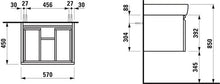 Laufen PRO A Mobiletto WC per lavabo 818953, 1 cassetto, 1 cassetto Interno, 390x570x450, colorazione: Multicolore - H4830420959991