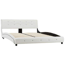 SKM Letto con Materasso Bianco in Similpelle 140x200 cm (47.15kg)