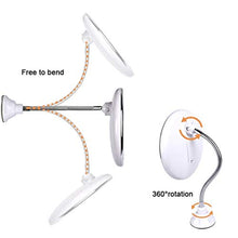 Xingkee Specchio Ingranditore da Trucco con Luce LED, Lente d'Ingrandimento,Specchio per Il Trucco,Cromato in Metallo,Perfetto Come Regalo per Donna E Ragazza Bianca