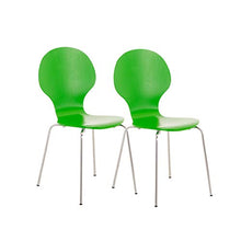 CLP Set 2 Sedie Impilabili Diego in Legno Robusto I Sedie Attesa con Telaio in Metallo I Sedie Ergonomiche E Facili da Pulire, Colore:Verde