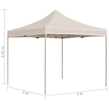 UnfadeMemory Gazebo Professionale Pieghevole Alluminio 2x2 m Crema
