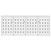 Tidyard Copribidone per Spazzatura Quadruplo per 4 Bidoni in Acciaio Inox da Giardino per Esterno,Copribidone da Giardino per Esterno,Copribidone in Acciaio,Copribidone in Metallo 276x77,5x115 cm