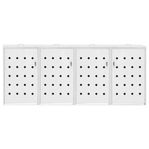 Tidyard Copribidone per Spazzatura Quadruplo per 4 Bidoni in Acciaio Inox da Giardino per Esterno,Copribidone da Giardino per Esterno,Copribidone in Acciaio,Copribidone in Metallo 276x77,5x115 cm
