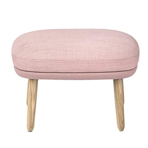 Mobili per la casa e Giardino Sgabello Imbottito in Legno con poggiapiedi in Lino Comodo Cuscino con Sgabello per Soggiorno/Camera da Letto - Colore Legno Ottomani da Cucina (Colore : Pink)