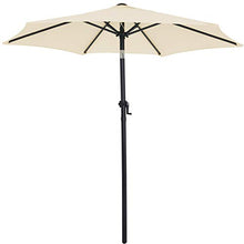 Deuba Ombrellone da giardino Ø 200cm UV40+ manovella funzione inclinazione idrorepellente spiaggia esterno terrazza patio beige