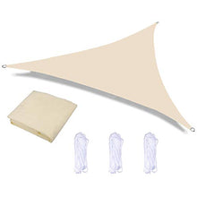 Bluecool Vela Triangolare 3X3X3m Tenda da Sole per Esterno Anti-UV Impermeabile Resistente a Strappi Protezione Solare Facile da Installare per Giardino Verande Cortile, Beige-Bianco