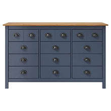 vidaXL Credenza Hill Grigia 130x37x80 cm Legno Massello di Pino