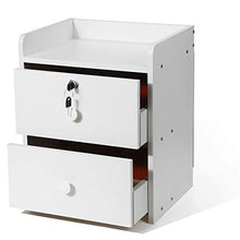 ZZFF 33cm Comodino con 2 cassetti Organizzatore Armadio da Custodia da Comodino in Legno con Serratura (Color : A)
