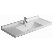 Duravit Starck 3 - Lavabo per mobili, larghezza 105 cm, con 1 foro per rubinetto, con protezione contro troppopieno, lavabo, lavabo, con materiale di fissaggio per montaggio a parete