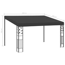 Tidyard Gazebo da Giardino, Gazebo per Esterno, Gazebo con Tenda Laterale, Gazebo Ferro 4x3x2,25 m