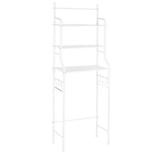 Flyelf Mensola Per WC, Scaffale Bagno e WC, con 3 Ripiani Scaffale 2 Ganci 165 * 55 * 26 cm (Bianca)