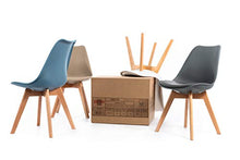 Design Twist Tommy Set di 4 Sedie, Legno, Blu, 52 x 48.5 x 82 cm