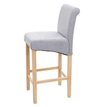 Mendler Coppia sgabelli HWC-C33 Lounge Legno Tessuto - Grigio Chiaro Piedi Chiari