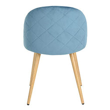 N/A Set di 2/4/6 sedie da Pranzo in Velluto Sedie Mid-Century in Stile Moderno per Il Tempo Libero Sedie Laterali Imbottite con Gambe in Metallo per Soggiorno (Blu, 4)
