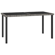 FAMIROSA Tavolo da Pranzo da Giardino Grigio 140x70x73 cm in Polyrattan