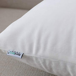 NordECO HOME Set di 2 Fodere Decorative per Cuscini - Fodere per Cuscini Morbidi in Velluto per la Decorazione della casa del Letto, 45x45 cm, Bianco