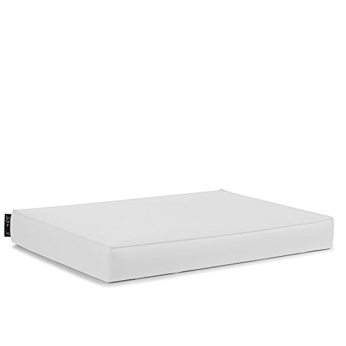 BAVARO Free Bianco Cuscino Seduta per BANCALE Mis. 82x122 h.11 cm DIVANETTI in Pallet di Legno Rivestimento in Ecopelle PVC 10 Colori Disponibile