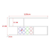 Set Bar Scaffale da Parete Appeso a Parete per Vino (Color : Bianca, Size : 120 * 69.8 * 24cm)