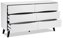 Ibbe Design Cassetti Armadietto Cassettiera Bianco Nero Credenza con 6 Cassetti di Stile Moderno Scandinavo Lyon per Soggiorno Camera da Letto Corridoio, Gambe in Legno Masselo Nero