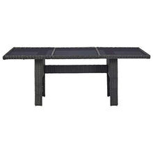 Qnotici Tavolo da Pranzo da Giardino Tavolo da Campeggio Tavolo da Buffet Tavolo da Festa tavolino da Giardino 200x100x74 cm Vetro e polyrattan Nero