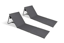 Intimo Living Set di 2 lettini da spiaggia con schienale infinitamente regolabile - I tappetini da spiaggia pieni di schiuma comfort sono ultraleggeri e pieghevoli per risparmiare spazio - grigio