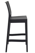 CLP Set 2 Sgabelli Bar Maya Impilabili In Polipropilene I Coppia Sedie Sgabello Alte Outdoor Con Schienale Alt 75CM, Colore:nero